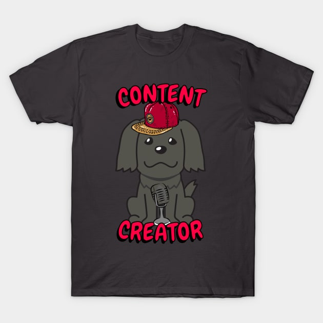 Cute black dog is a content creator T-Shirt by Pet Station